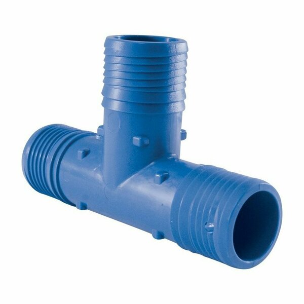 The Mosack Group Apollo Valves Blue Twister Insert Tee, 1-1/2 in Connection, Barb, PVC, Blue ABTT112